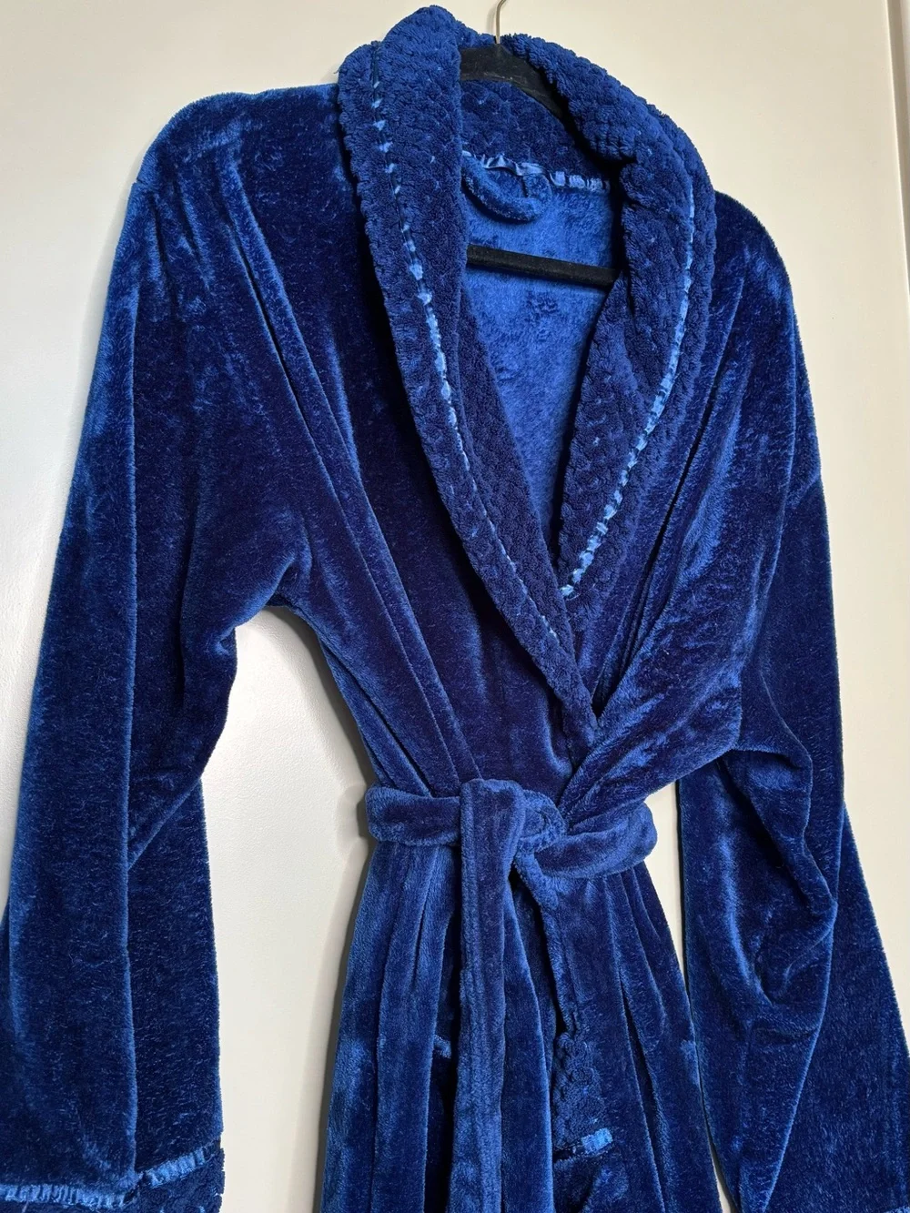 Plush Navy Velour Women's Robe